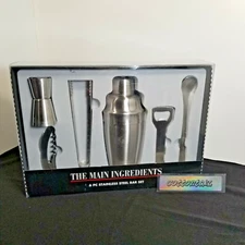 The Main Ingredients 6 PC Stainless Steel Bar Set - - New in Box PRE-OWNED