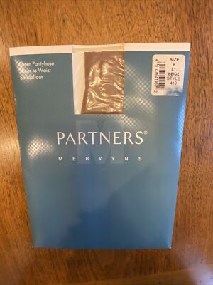 Vintage Sheer Partners Mervyn s Pantyhose Sandalfoot New Package Beige Size B