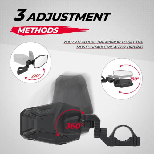 UTV 1.65" - 2" Universal Side Mirrors Compatible with Polaris RZR XP/XP 4 Etc - Picture 10 of 13