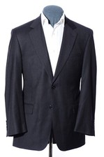 38R Jos. A. Bank Signature Gordon Dark-Gray Pinstriped Soft Wool Blazer Jacket S
