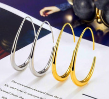 Fashion Silver Gold Water Oval Drop Hook Earrings Women Girls Jewellery Gift UK