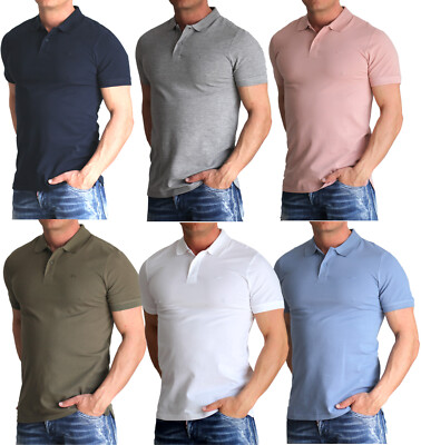 Jack & Jones Herren Poloshirt Polohemd 100% Baumwolle kurzarm Slim Fit Shirt