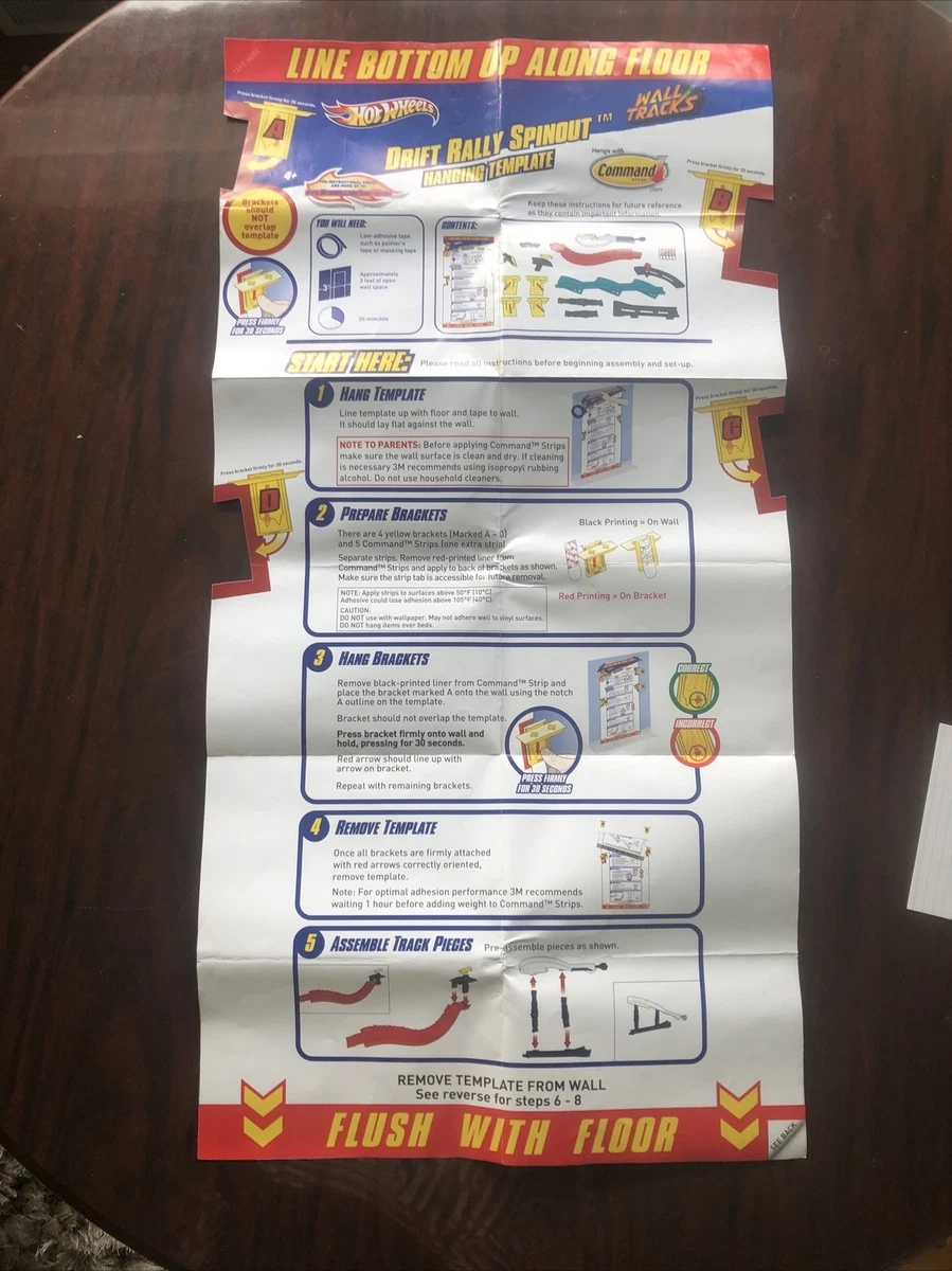 Hot Wheels Mattel Wall Tracks Templates Only DRIFT RALLY SPINOUT