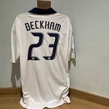 LA Galaxy Football Shirt Mens X Large White Home Beckham 23 Adidas 2008/09