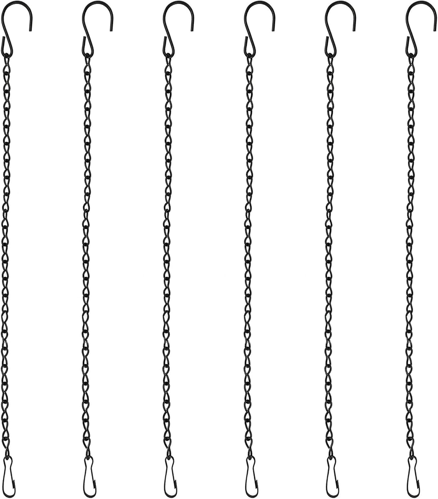 Black 19.7 Inch Hanging Basket Chains for Plants - 6 Pack