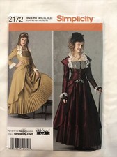 Simplicity 2172 Misses Patter STEAMPUNK Victorian Dress Bustier Size 14 22 UNCUT