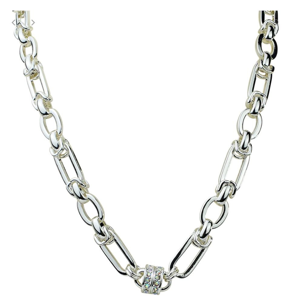 Kirks Folly Lux Link Magnetic Interchangeable 17" Necklace (Silvertone)