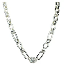 Kirks Folly Lux Link Magnetic Interchangeable 17" Necklace (Silvertone)