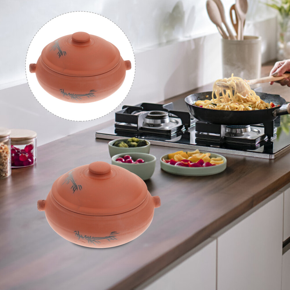 Ceramic Casserole Covered Stock Pot Clay Hot Oven Nonstick With Lid