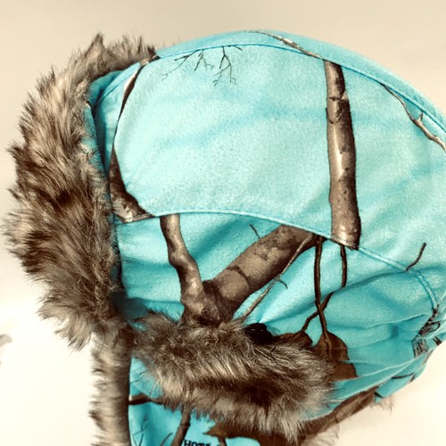 Realtree Hot Shot Blue Camo 3M Insulated Trapper Bomber Winter Hat Size M - Picture 6 of 7