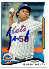 Jenrry Mejia New York Mets 2014 Topps Autographed Signed Card