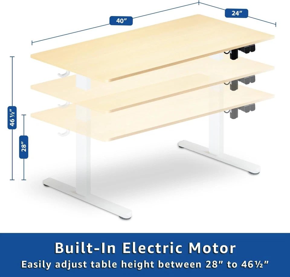 40" Modern Height Home Office Table Standing Electric Desk - Image 2 of 4
