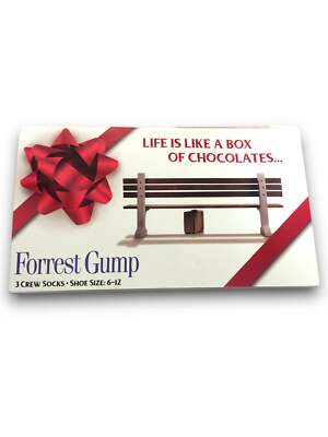 Forrest Gump ''Life is Like a Box of Chocolates''  Crew Socks (3 Pairs) (6-12)