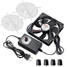 120mm x 25mm AC Powered Computer Fan with AC Plug 110V 120V 220V 240V Variable