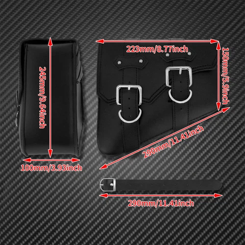 Bolsas de sillín de motocicleta 2 piezas almacenamiento lateral para Harley Sportster XL883 XL1200 negras - Imagen 4 de 10