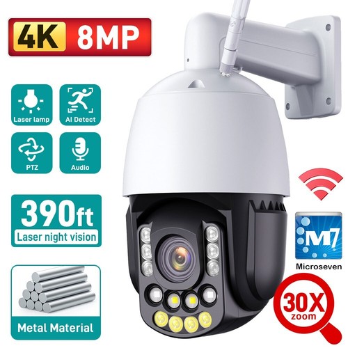 Microseven 8MP 4K 30X POE+,Wi-Fi IP Camera Outdoor PTZ Dome Home Security Camera - Picture 6 of 18