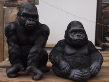 Gartenfigur Gorilla Deko Figur Affe wetterfest  Baby Dschungel 20/26cm NEUHEIT