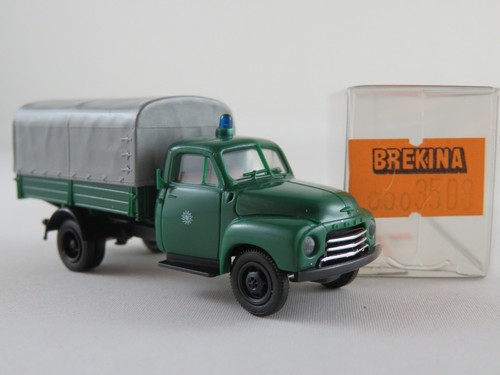 Brekina 3508 Opel Blitz Pritsche/Plane (1952) "POLIZEI (D" 1:87/H0 gebraucht/OVP - Bild 11 von 12