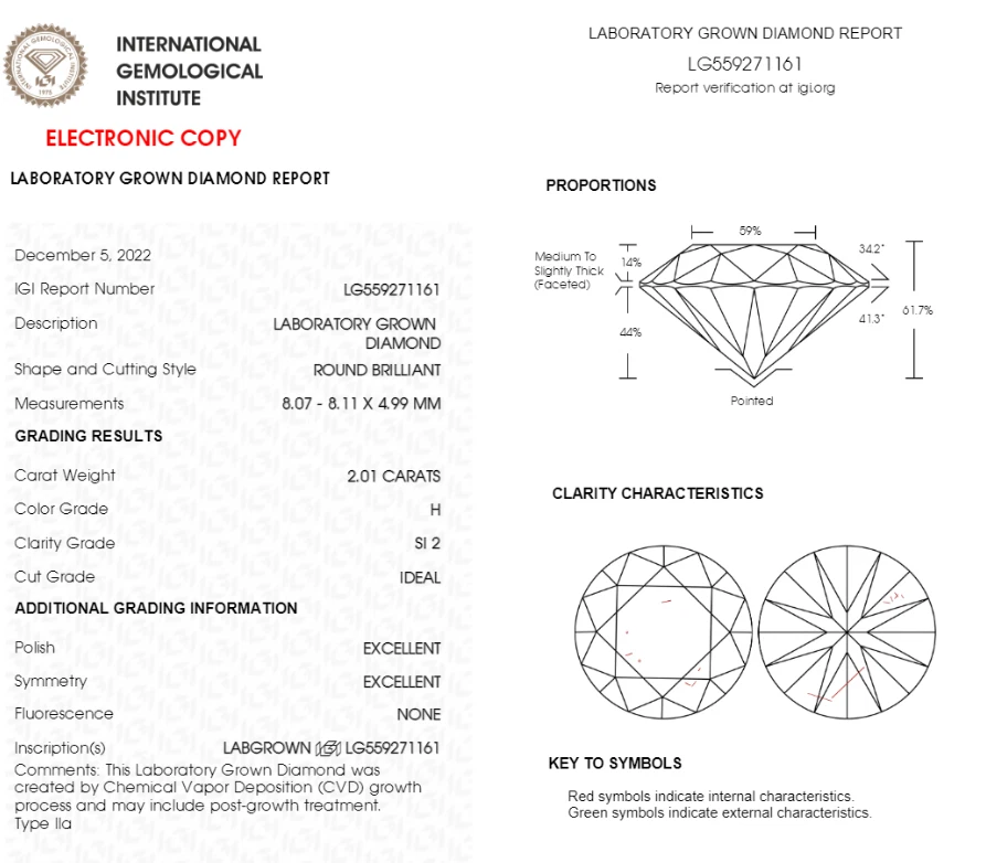 2 CT Lab Created Round Diamond Engagement Ring - Image 2 of 2