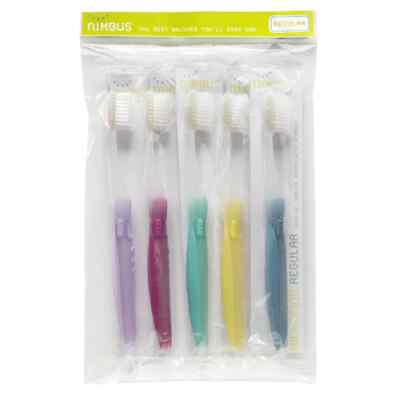 Nimbus Microfine Toothbrush REGULAR size Pack of 5 ''Colors Vary''