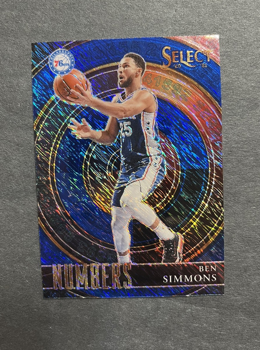 2020-21 Ben Simmons Panini Select Blue Shimmer Prizm Numbers