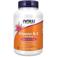 NOW Foods Vitamin K-2 100 mcg 250 Veg Caps Best By. 02/2026