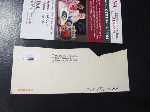 Joe Morgan Signed Index Card or Cut JSA Certified - Picture 3 of 4