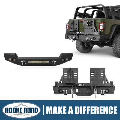 Hooke Road Front Bumper Rear Bumper w/Tire Carrier Fits Jeep Gladiator JT 20-25