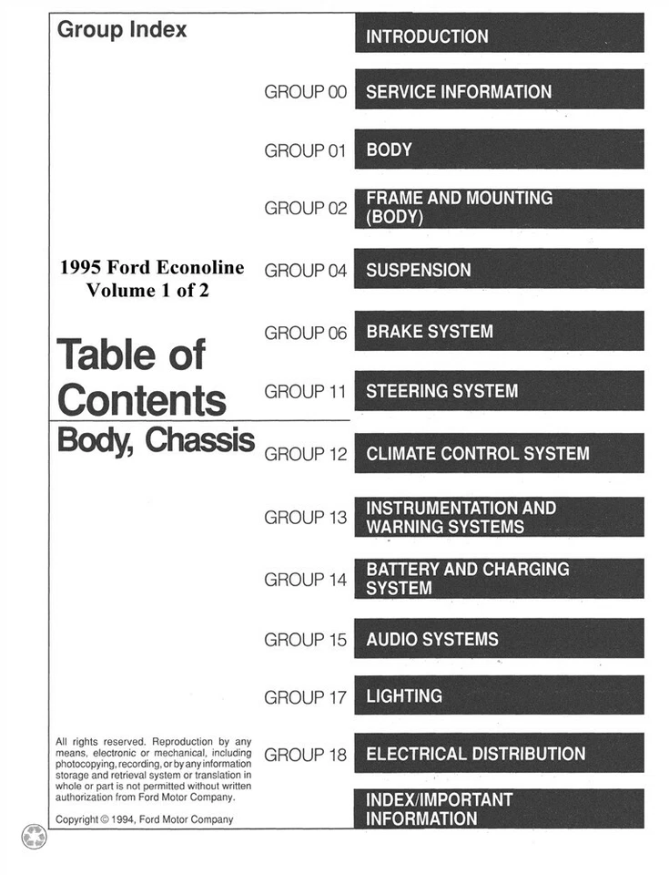 1995 Ford Econoline Shop Service Repair Manual Book Engine Drivetrain OEM - Image 2 of 4