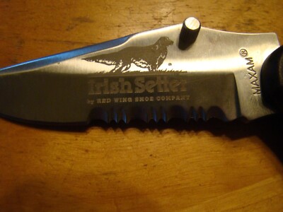 IRISH SETTER RED WING SHOES POCKET KNIFE WITH 3 3/4'' STEEL BLADE