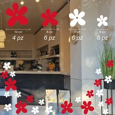 adesivi vetrine 24 fiori margherite vetrofanie saldi negozio stickers estate