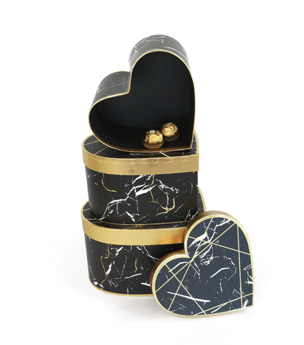 Premium Qualität Herzform Mable Blumenkasten Blumen Geschenkbox 3er Set, mit Deckel - Bild 9 von 21