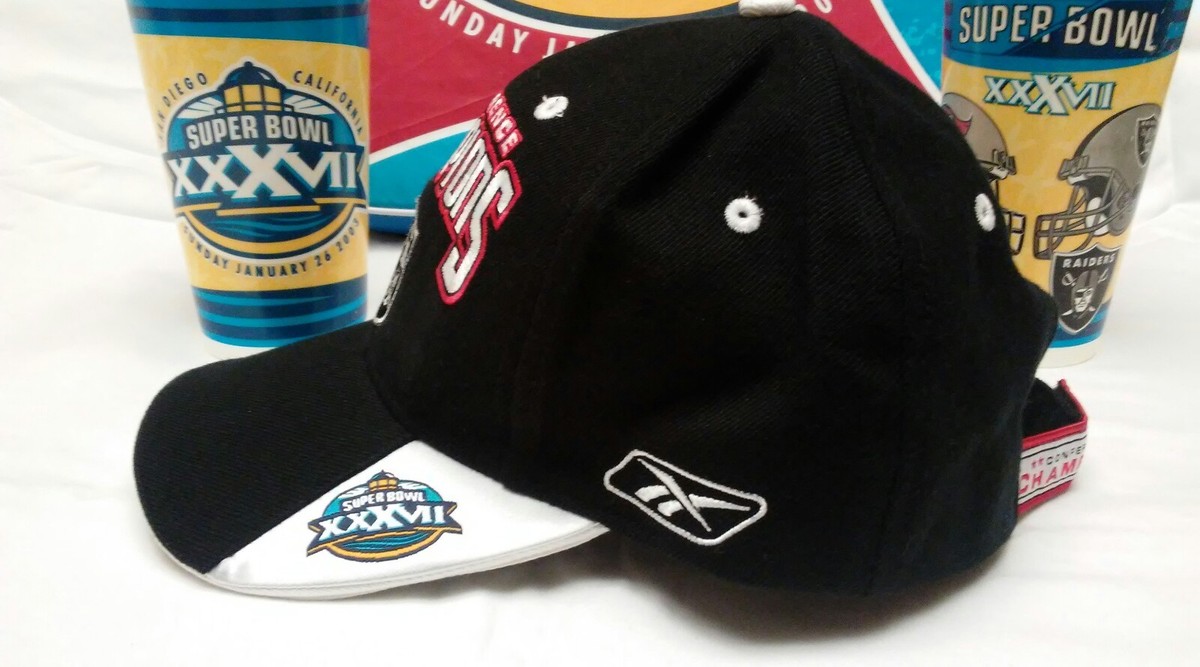 NFL RAIDERS 2002 AFC CHAMPIONSHIP CAP HAT NEW! & SUPER BOWL 37  