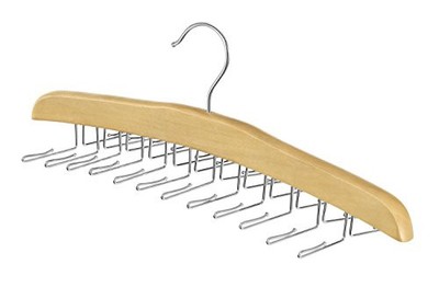  Wooden Tie Rack Hanger for Closet, Necktie Holder Organizer with 24 Folding 