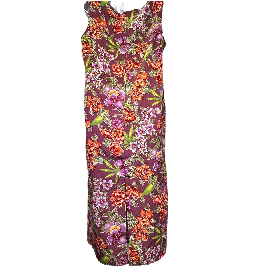Kathie Lee Sleeveless Long Hawaiian Floral Maxi Dress Women’s Size L - Image 3 of 4