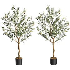 4.25Ft/5Ft/6Ft Artificial Olive Tree, Tall Faux Silk Olive Trees, for Home Offic