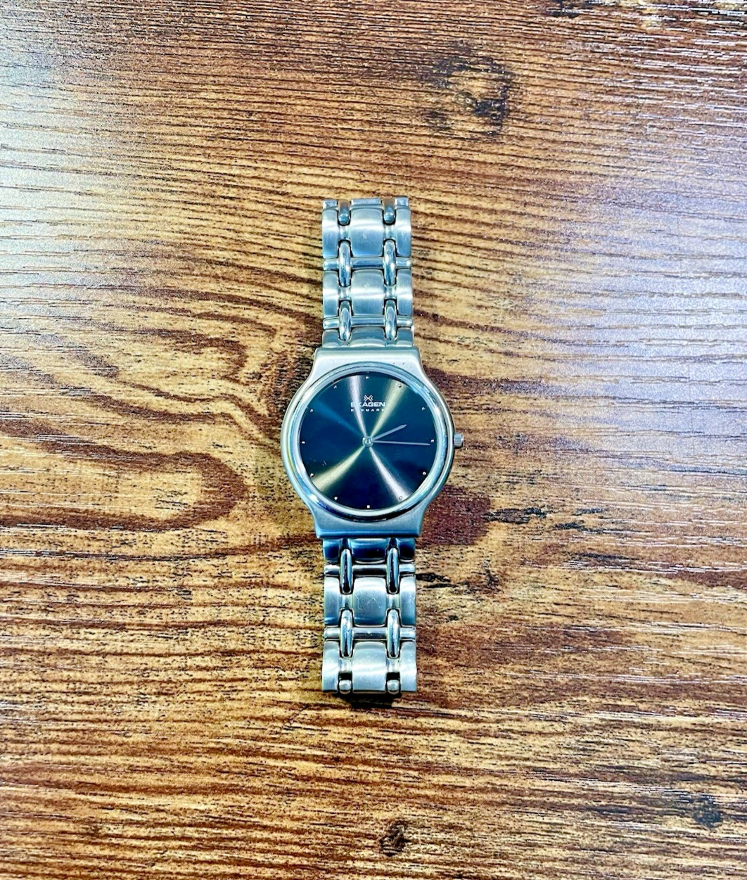 Skagen Denmark Men’s Watch Silver Tone Black Dial 32LSXM New