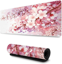 Cherry Blossom Floral Gaming Mouse Pad Large XL Flower Desk Mat Long Extended Pa