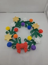 8.5" 3D Printed LEGO Inspired Holiday Christmas Wreath - Decoration - Free Ship 