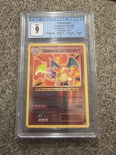 CGC  9 Charizard 11/108 Evolutions Reverse Holo
