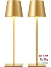 Gold Cordless Rechargeable Table Lamp - Portable Desk Lamp - 2 Pack - Gold - 1