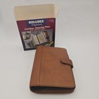 Rolodex RO460 Brown Leather Attache Plus Organizer Tan Planner 6 Ring Vintage