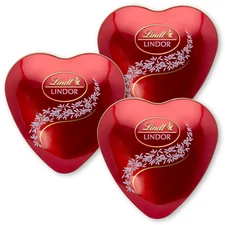 3 x LINDT Lindor Heart Assorted Chocolate Truffles Tin 3 x 50g / 1 . 76 oz