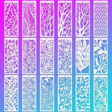 18 Pcs Stencils for Crafts, 4" X 11.8" Floral Branch Leaf Texture Background