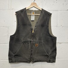 Vintage Carhartt Sherpa-Lined Rugged Vest  Black  V26 BLK Men  s Large