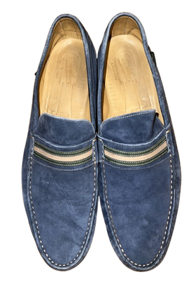 Paraboot Bassens Moccasin Penny Loafer Blue/Green Suede Men’s Sz 12 M Paraboot Bassens Moccasin Penny Loafer Blue/Green Suede  main image 4