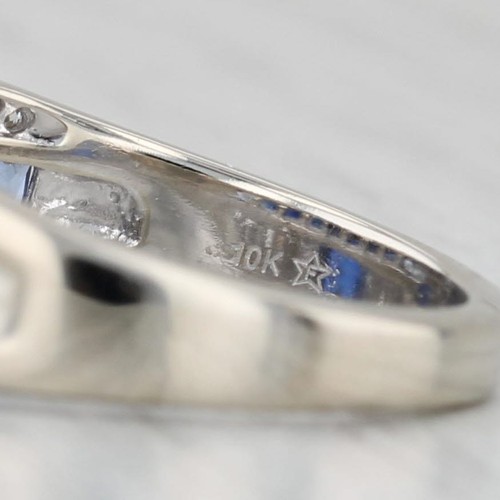 2.75ctw Creado en Laboratorio Diamante Zafiro Anillo 10k Oro Blanco Talla 6.75 - Imagen 6 de 10