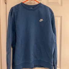 Nike Unisex Sportswear Club Fleece Crewneck Sweatshirt Blue Large BV2662-403