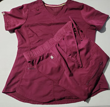 Scrubstar Scrub Set Medium Womens Wine Jogger Pants Uniform Ultimate Top VNECK