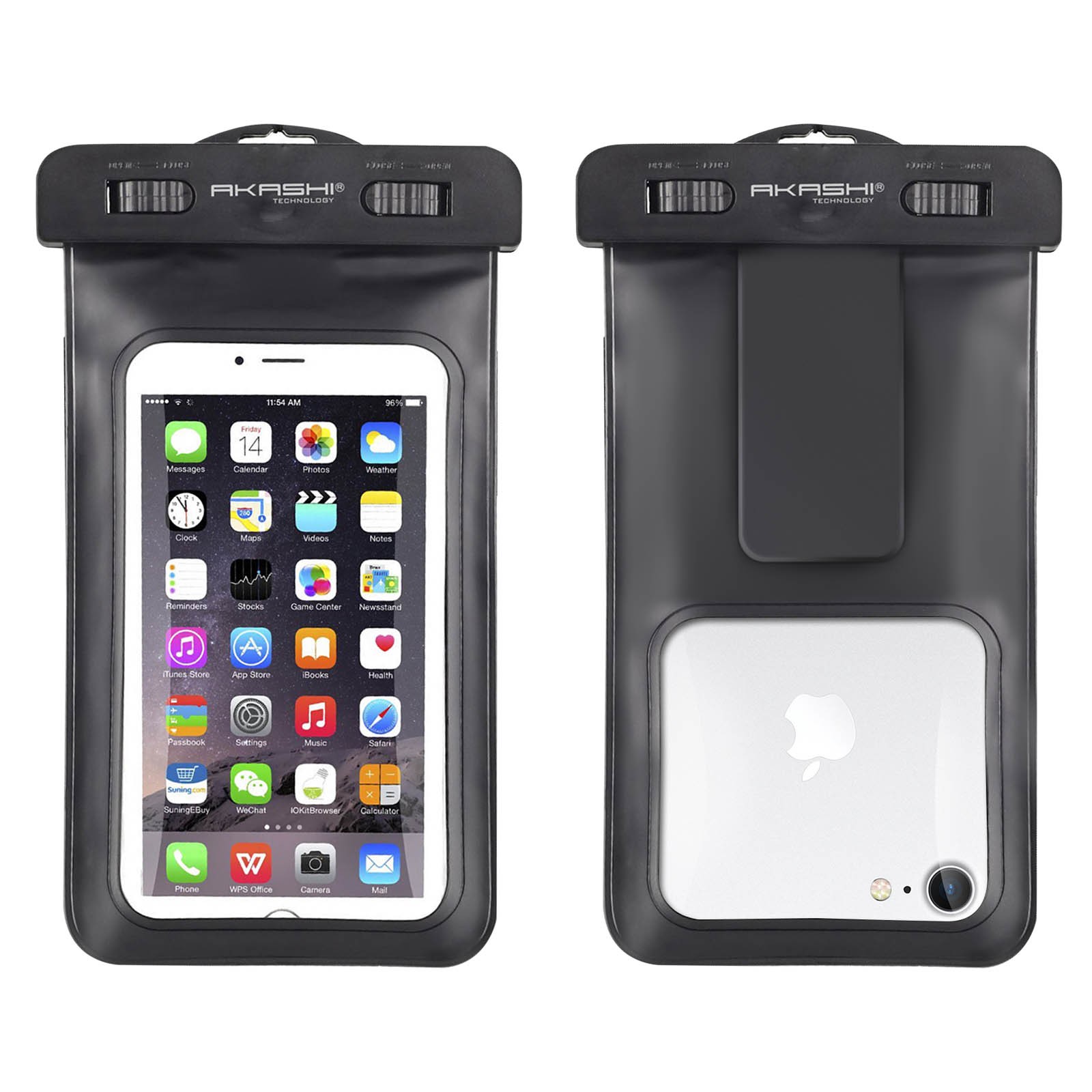 Housse étanche tactile IPX8 Akashi noir protection smartphone pour plongée 10m